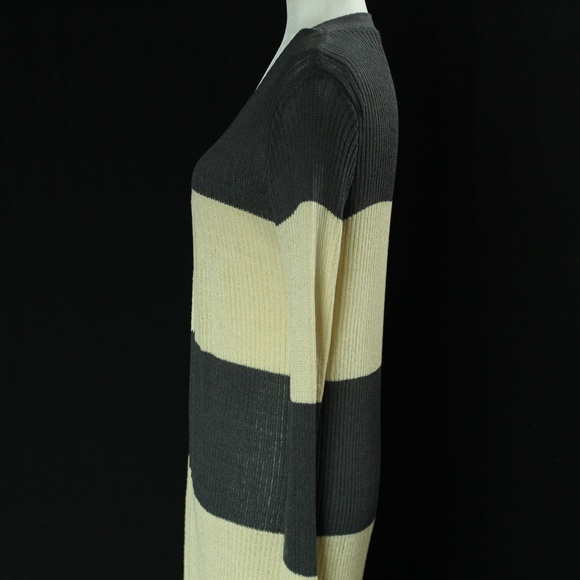 Doe & Rae | Gray & Beige Open Faced Cardigan | Sz S - Picture 7 of 15